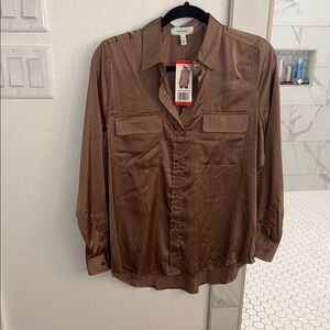 Gorgeous brown silk blouse